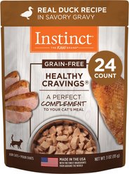 Instinct Healthy Cravings Real Duck Recipe in Savory Gravy Grain-Free Wet Cat Food Topper, 3-oz pouch, case of 24 slide 1 of 8