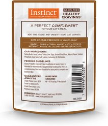 Instinct Healthy Cravings Real Duck Recipe in Savory Gravy Grain-Free Wet Cat Food Topper, 3-oz pouch, case of 24 slide 2 of 8