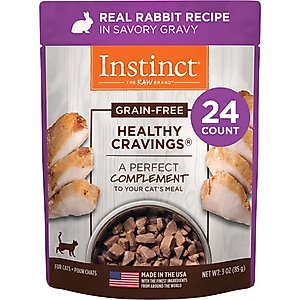 Instinct Healthy Cravings Real Rabbit Recipe in Savory Gravy Grain-Free Wet Cat Food Topper, 3-oz pouch, case of 24