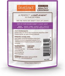 Instinct Healthy Cravings Real Rabbit Recipe in Savory Gravy Grain-Free Wet Cat Food Topper, 3-oz pouch, case of 24 slide 2 of 8