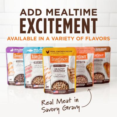 Show full view: Instinct Healthy Cravings Real Rabbit Recipe in Savory Gravy Grain-Free Wet Cat Food Topper, 3-oz pouch, case of 24 slide 8 of 12
