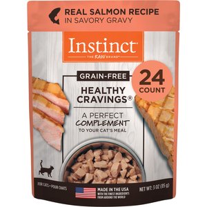 Instinct Healthy Cravings Real Salmon Recipe in Savory Gravy Grain-Free Wet Cat Food Topper, 3 oz. Pouches (Case of 24) Instinct Healthy Cravings Real Salmon Recipe in Savory Gravy Grain-Free Wet Cat Food Topper, 3 oz. Pouches (Case of 24)