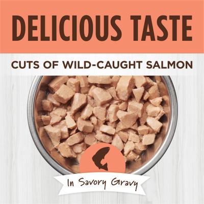Show full view: Instinct Healthy Cravings Real Salmon Recipe in Savory Gravy Grain-Free Wet Cat Food Topper, 3-oz pouch, case of 24 slide 4 of 11
