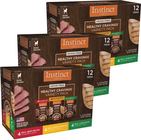 Instinct Healthy Cravings Variety Pack Grain-Free Wet Dog Food Topper, 3-oz pouch, case of 12 Instinct Healthy Cravings Variety Pack Grain-Free Wet Dog Food Topper, 3-oz pouch, case of 12