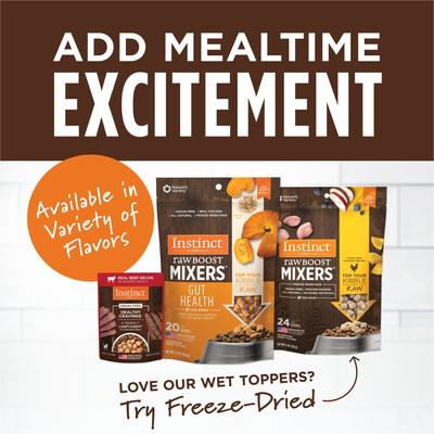 Show full view: Instinct Healthy Cravings Variety Pack Grain-Free Wet Dog Food Topper, 3-oz pouch, bundle of 36  slide 7 of 11