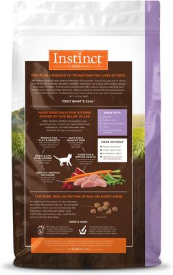 Show full view: Instinct Kitten Grain-Free Pate Real Chicken Recipe Natural Wet Canned Cat Food, 3-oz, case of 24 + Instinct Original Kitten Grain-Free Recipe with Real Chicken Freeze-Dried Raw Coated Dry Cat Food, 4.5-lb bag slide 7 of 10
