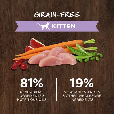Show full view: Instinct Kitten Grain-Free Pate Real Chicken Recipe Natural Wet Canned Cat Food, 3-oz, case of 24 + Instinct Original Kitten Grain-Free Recipe with Real Chicken Freeze-Dried Raw Coated Dry Cat Food, 4.5-lb bag slide 8 of 10