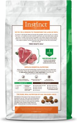 Show full view: Instinct Limited Ingredient Diet Adult Grain-Free Real Lamb Recipe Dry Dog Food, 4-lb bag slide 3 of 12