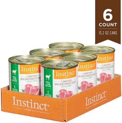 Show full view: Instinct Limited Ingredient Diet Adult Grain-Free Real Lamb Recipe Wet Dog Food, 13.2-oz can, case of 6 slide 6 of 12