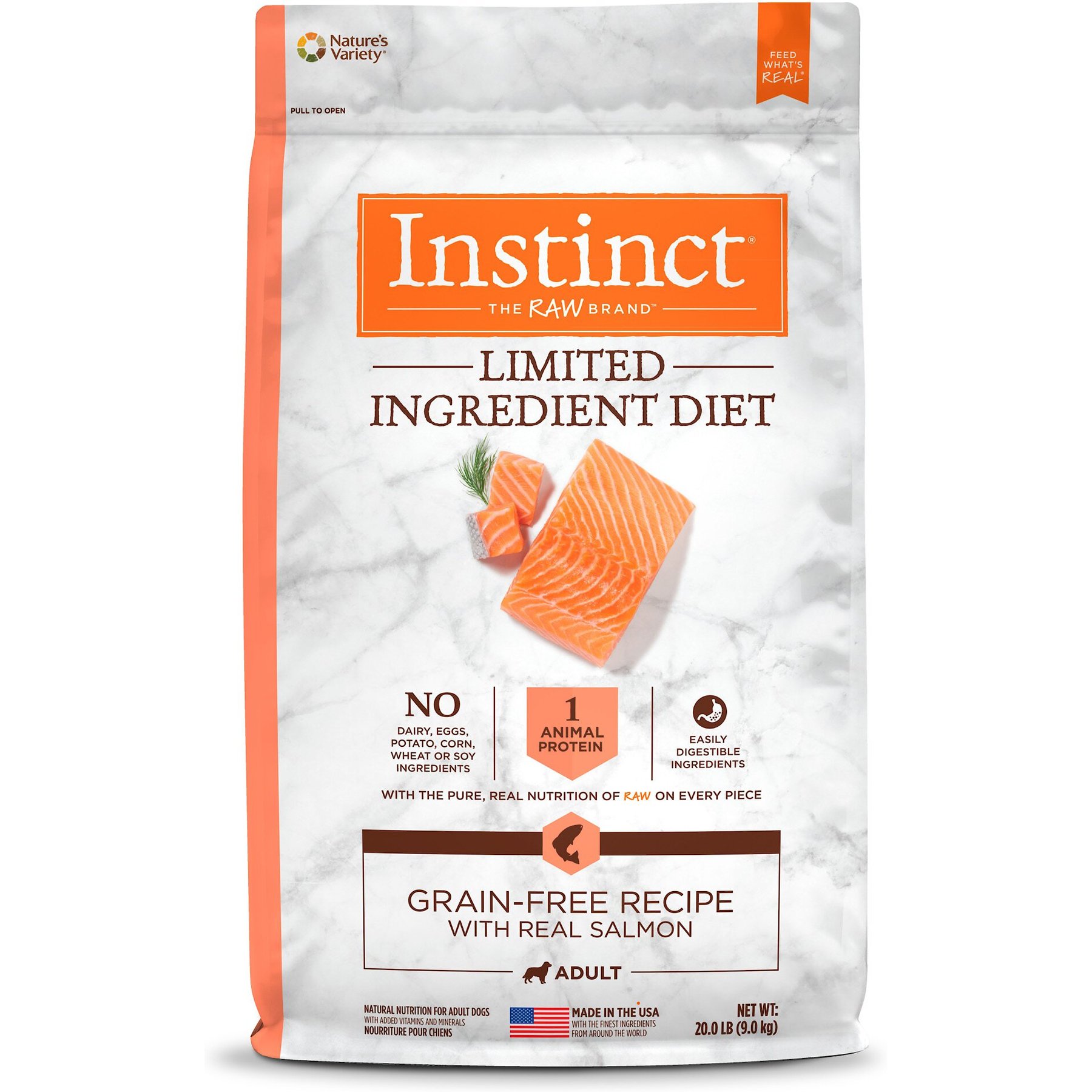 Instinct Limited Ingredient Diet Adult Grain-Free Real Salmon Recipe Dry Dog Food, 40-lb bundle