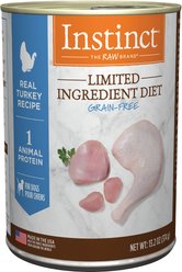 Instinct Limited Ingredient Diet Adult Grain-Free Real Turkey Recipe Wet Dog Food, 13.2-oz can, case of 6