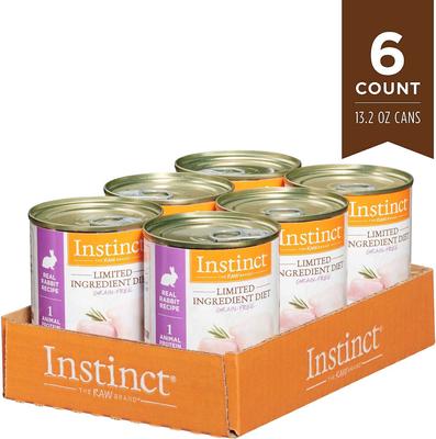 Show full view: Instinct Limited Ingredient Diet Grain-Free Real Rabbit Recipe Wet Canned Dog Food, 13.2-oz can, bundle of 12  slide 3 of 12