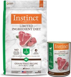 Instinct Limited Ingredient Diet Grain-Free Recipe with Real Lamb Freeze-Dried Raw Coated Dry Dog Food, 20-lb bag + Instinct Limited Ingredient Diet Grain-Free Real Lamb Recipe Wet Canned Dog Food, 13.2-oz, case of 6