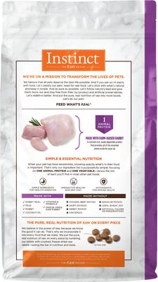 Show full view: Instinct Limited Ingredient Diet Real Rabbit Recipe Grain-Free Dry Cat Food, 4.5-lb bag slide 3 of 13