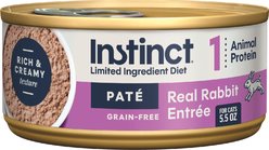 Instinct Limited Ingredient Diet Real Rabbit Recipe Grain-Free Pate Wet Cat Food, 5.5-oz can, case of 12