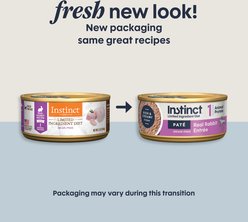 Instinct Limited Ingredient Diet Real Rabbit Recipe Grain-Free Pate Wet Cat Food, 5.5-oz can, case of 12 slide 2 of 9