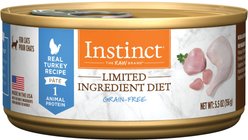 Instinct Limited Ingredient Diet Real Turkey Recipe Grain-Free Pate Wet Cat Food, 5.5-oz can, case of 12