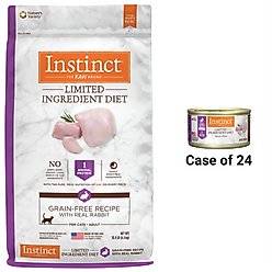 Instinct Limited Ingredient Diet with Real Rabbit Freeze-Dried Raw Coated Dry Food + Pate Real Rabbit Recipe Canned Cat Food