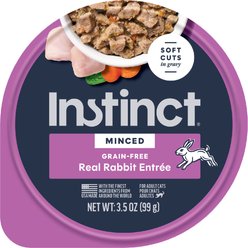 Instinct Minced Cups Real Rabbit Recipe in Savory Gravy Wet Cat Food, 3.5-oz cup, case of 12