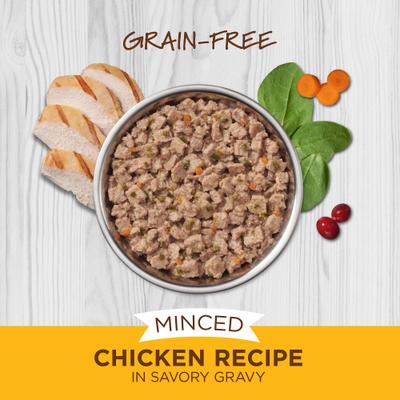 Show full view: Instinct Minced Real Chicken Recipe in Savory Gravy Grain-Free Minced Wet Cat Food, 3.5-oz cup, case of 12 slide 4 of 13