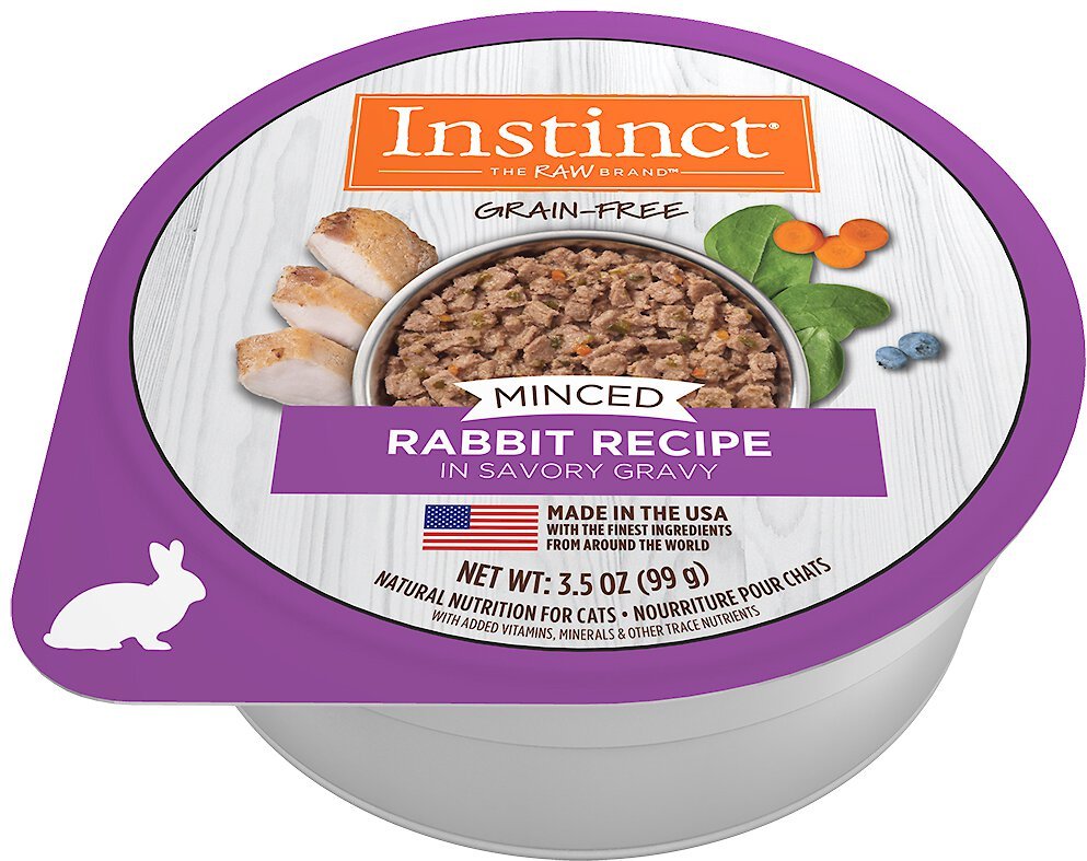 Instinct Minced Real Rabbit Recipe in Savory Gravy Grain-Free Minced Wet Cat Food