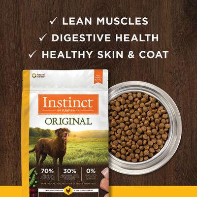 Show full view: Instinct Original Adult Grain-Free Real Chicken Recipe Dry Dog Food, 22.5-lb bag slide 7 of 13
