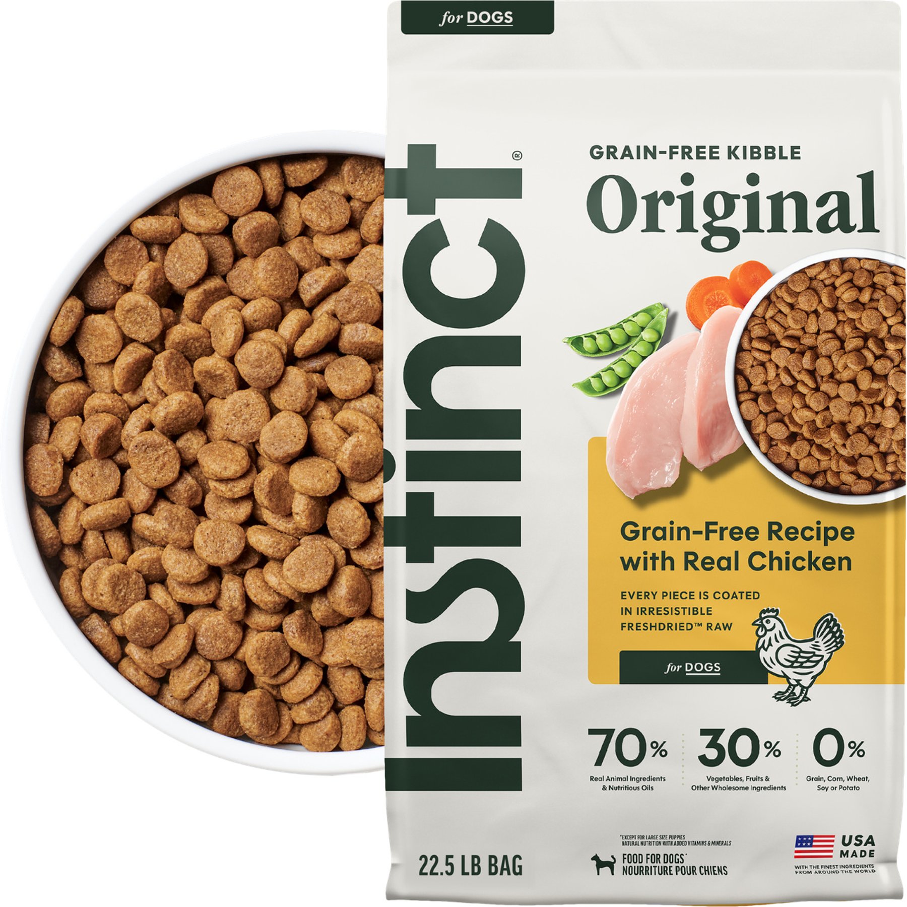 Instinct Original Adult Grain-Free Real Chicken Recipe Dry Dog Food, 22.5-lb bag