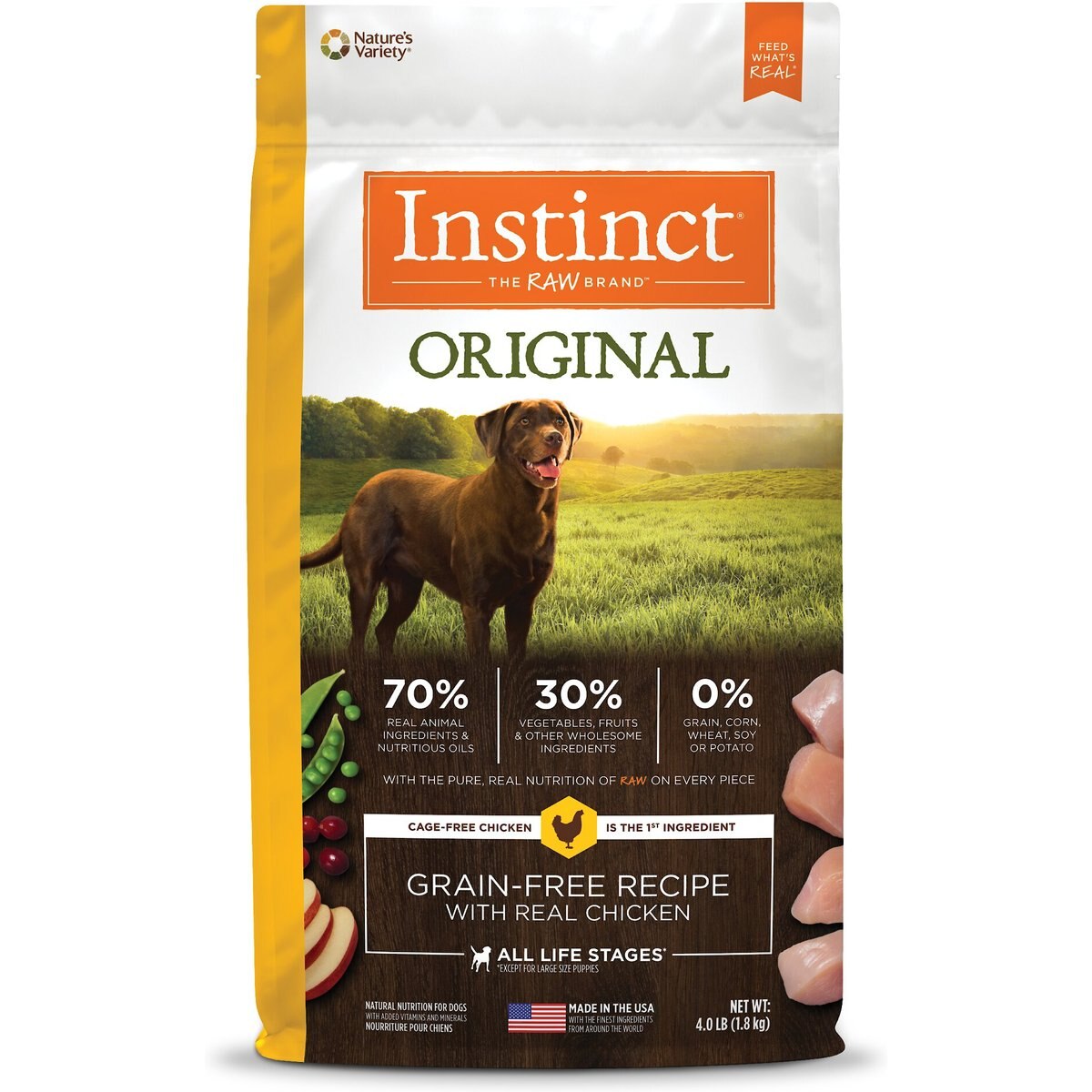Instinct Original Adult Grain-Free Real Chicken Recipe Dry Dog Food, 4-lb bag