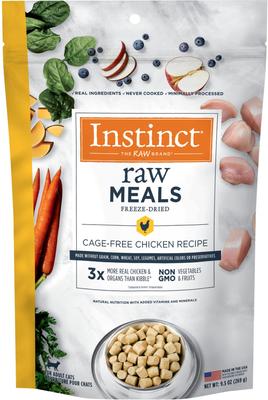 Show full view: Instinct Original Grain-Free Pate Real Chicken Recipe Wet Canned Cat Food, 5.5-oz, case of 12 + Instinct Freeze-Dried Raw Meals Grain-Free Cage-Free Chicken Recipe Cat Food, 9.5-oz bag slide 6 of 9