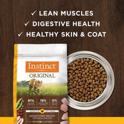 Show full view: Instinct Original Grain-Free Recipe with Real Chicken Freeze-Dried Raw Coated Dry Food + Pate Real Chicken Recipe Wet Canned Cat Food slide 8 of 10