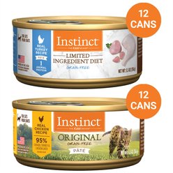 Instinct Original Pate Real Chicken Recipe + Limited Ingredient Diet Pate Real Turkey Recipe Natural Wet Canned Cat Food