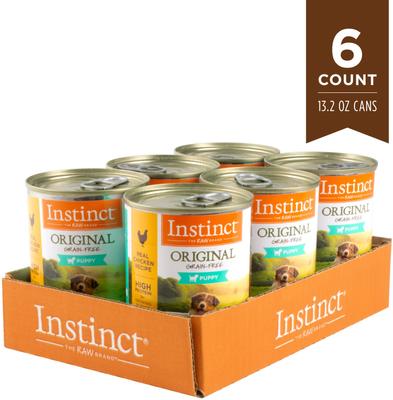 Show full view: Instinct Original Puppy Grain-Free Real Chicken Recipe Wet Dog Food, 13.2-oz can, case of 6 slide 7 of 12
