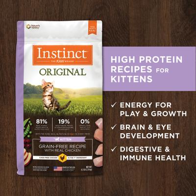 Show full view: Instinct Original Real Chicken Recipe Grain-Free Kitten Dry Cat Food, 4.5-lb bag slide 7 of 13