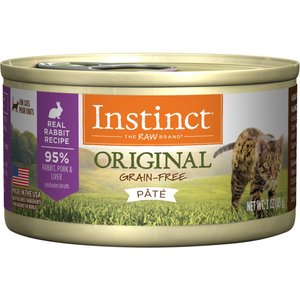 Instinct Original Real Rabbit Recipe Grain-Free Pate Wet Cat Food, 3-oz can, case of 24