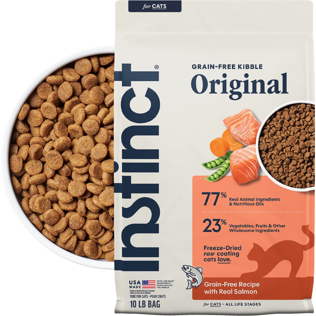 Instinct Original Real Salmon Recipe Grain-Free Dry Cat Food, 10-lb bag