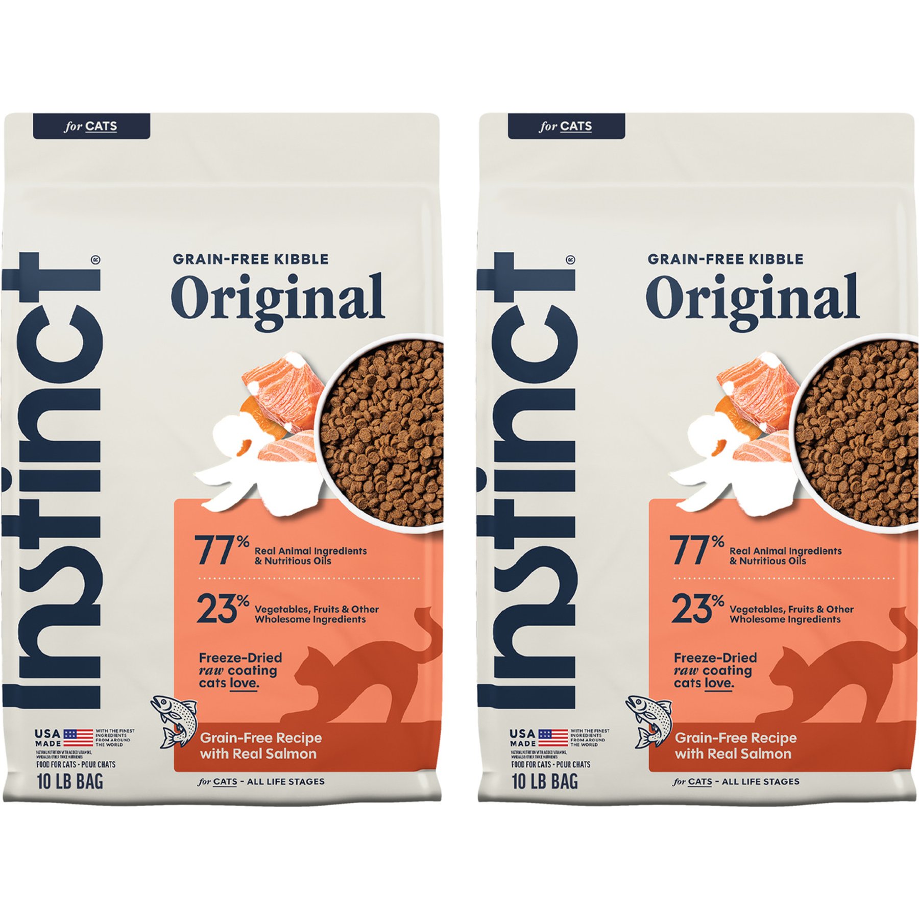 Instinct Original Real Salmon Recipe Grain-Free Dry Cat Food, 20-lb bundle