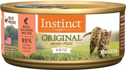 Instinct Original Real Salmon Recipe Grain-Free Pate Wet Cat Food, 5.5-oz can, case of 12