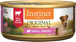 Instinct Original Small Breed Grain-Free Real Beef Recipe Wet Dog Food, 5.5-oz can, case of 12