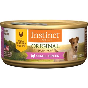 Instinct Original Small Breed Grain-Free Real Chicken Recipe Wet Dog Food, 5.5-oz can, case of 12