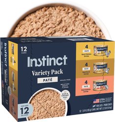 Instinct Pate Entrees Variety Pack Grain-Free Wet Cat Food, 3-oz can, case of 12