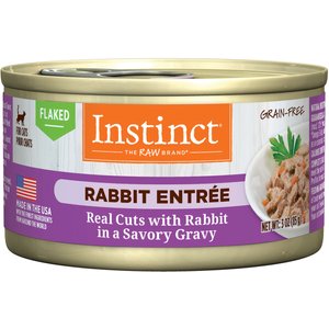 Instinct Rabbit Entree Grain-Free Flaked Wet Cat Food, 3-oz can, case of 24