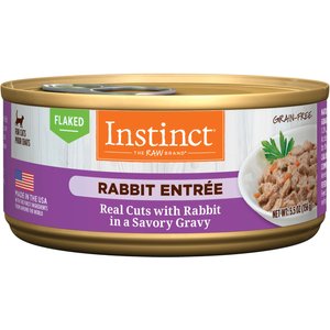Instinct Rabbit Entree Grain-Free Flaked Wet Cat Food, 5.5-oz can, case of 12