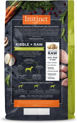 Show full view: Instinct Raw Boost Adult Grain-Free Healthy Weight Recipe Dry Dog Food, 20-lb bag slide 3 of 13