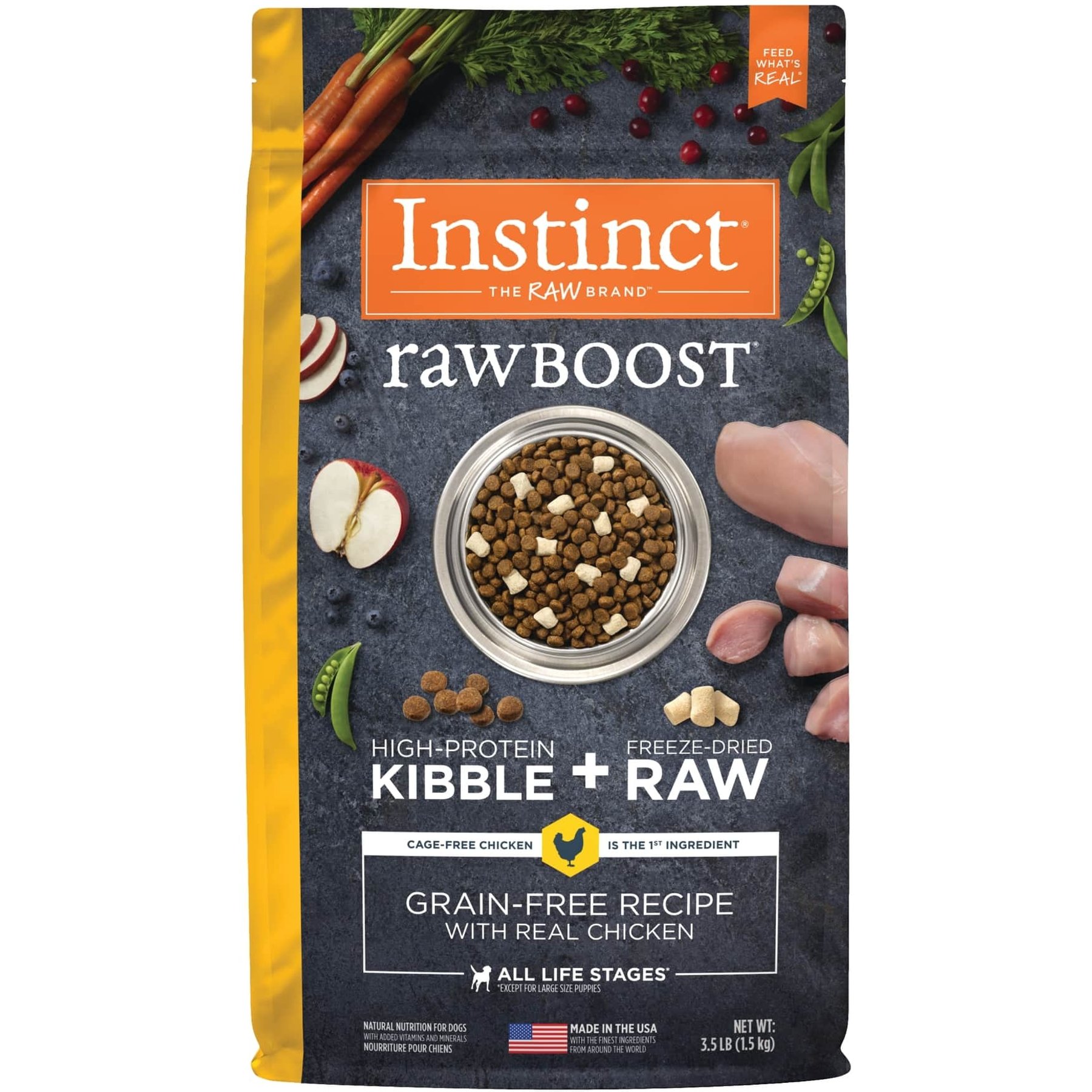 Instinct Raw Boost Adult Grain-Free Real Chicken Recipe Dry Dog Food, 3.5-lb bag