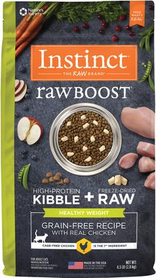 Show full view: Instinct Raw Boost Healthy Weight Recipe Grain-Free Dry Cat Food, 4.5-lb bag slide 10 of 13