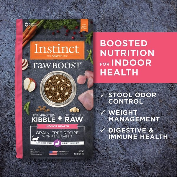 Instinct Raw Boost Indoor Real Rabbit Recipe Grain-Free Dry Cat Food