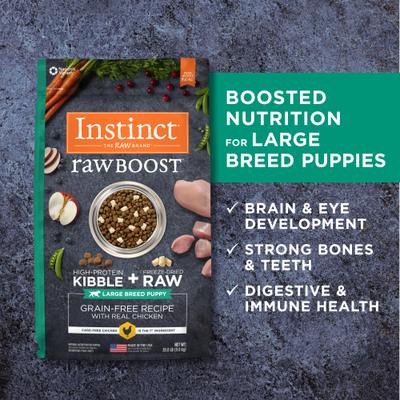 Show full view: Instinct Raw Boost Large Breed Puppy Grain-Free Real Chicken Recipe Dry Dog Food, 20-lb bag slide 7 of 13