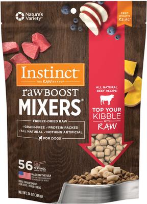 Show full view: Instinct Raw Boost Mixers Beef Recipe + Chicken Recipe Freeze-Dried Dog Food Topper slide 2 of 9