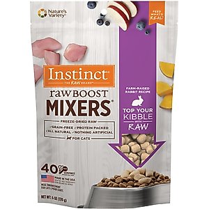 Instinct Raw Boost Mixers Grain-Free Rabbit Recipe Freeze-Dried Cat Food Topper, 6-oz bag