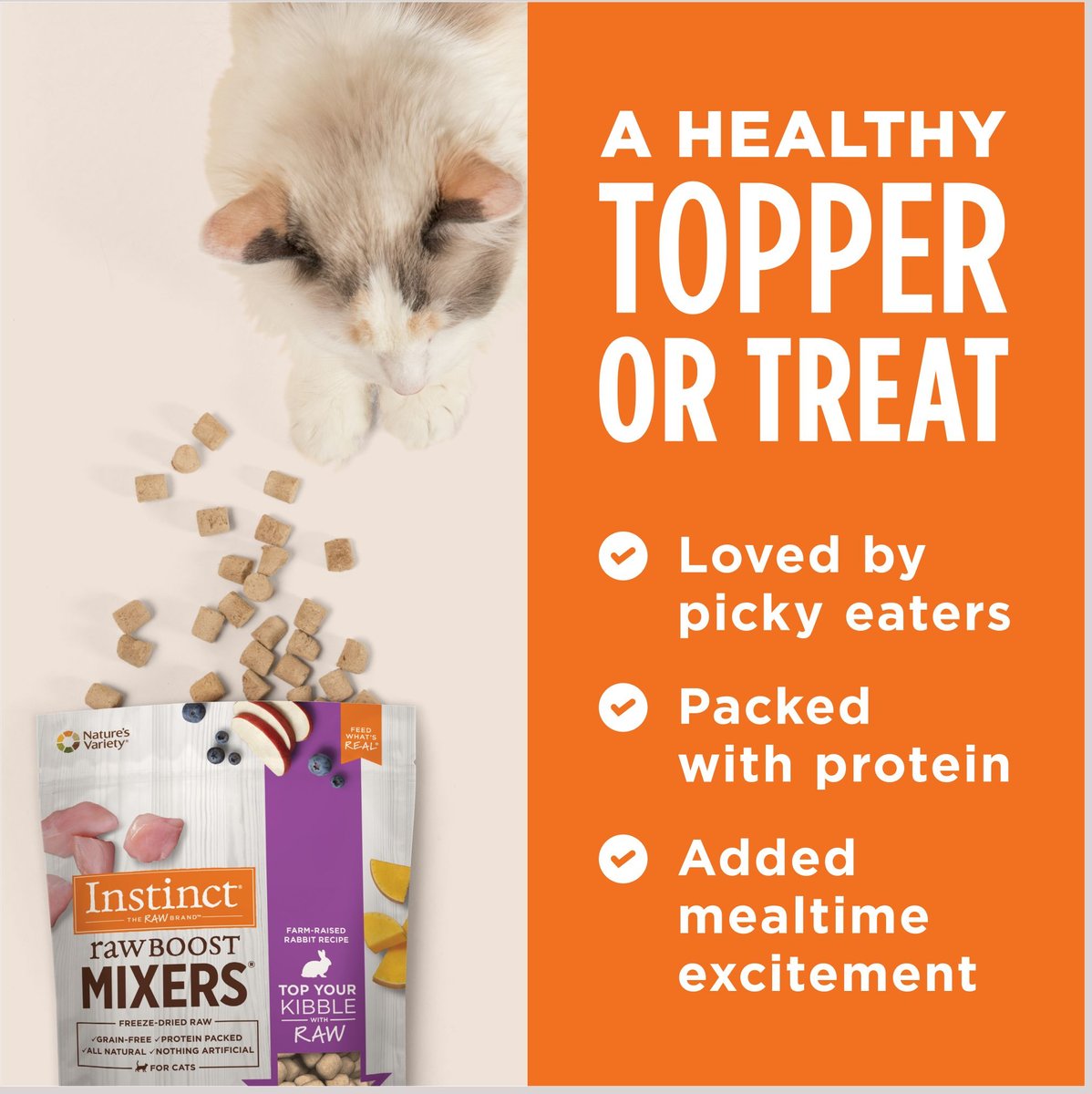 INSTINCT Raw Boost Mixers Grain-Free Rabbit Recipe Freeze-Dried Cat ...